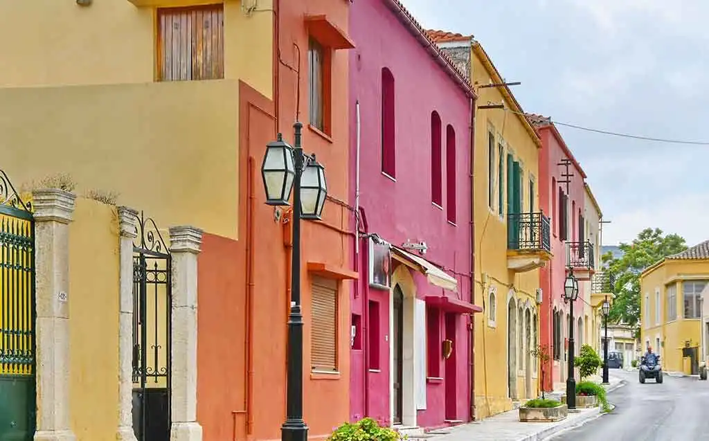 Colourful streets of Crete near Heraklion