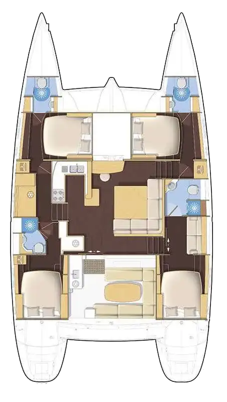 Catamaran Cruise Heraklion – Lagoon 500 layout