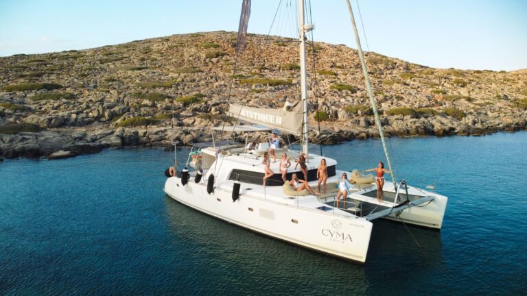 Heraklion Sailing with Cyma Sails, catamaran on the sea